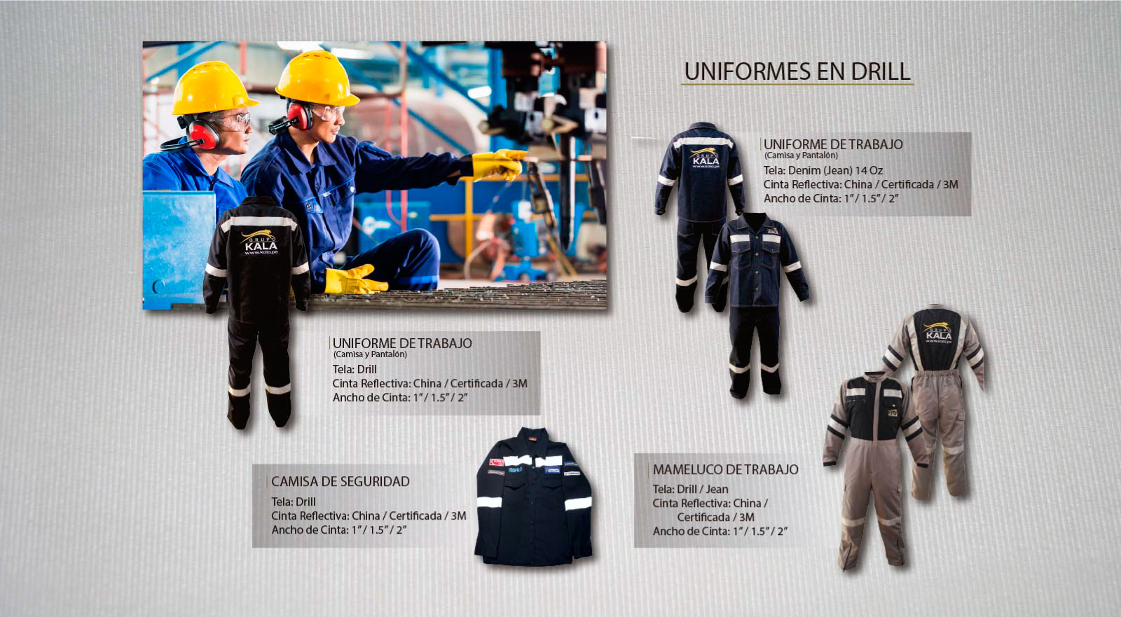 Uniformes en Drill