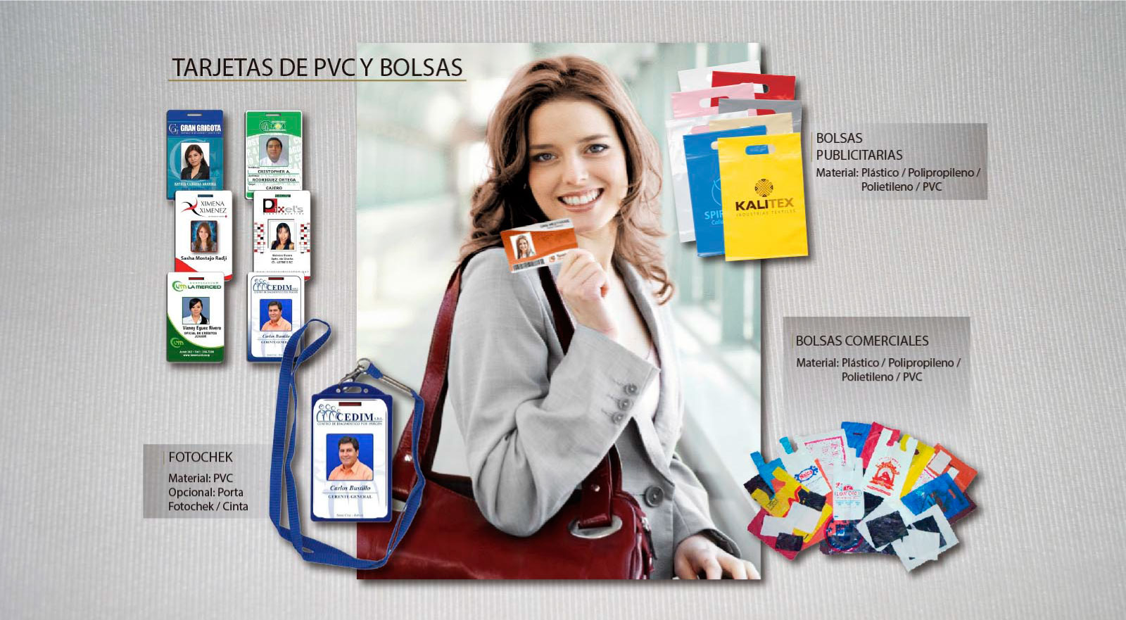 Tarjetas de PVC y Bolsas